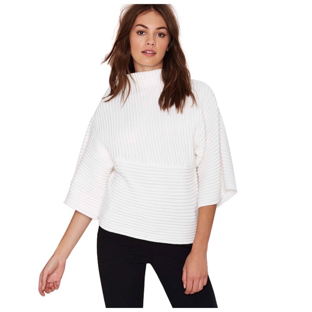 Ribbed Wide Sleeve Top -medium
